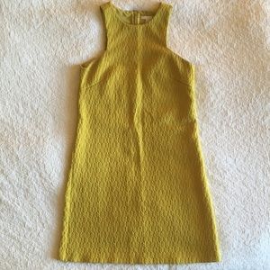 H&M textured chartreuse shift dress